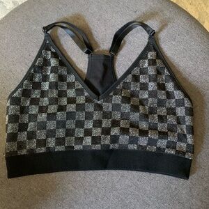 NWT- Victoria’s Secret PINK - seamless racerback checkerboard bra
